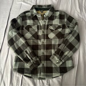 Eddie Bauer Fleece Plaid Button-Up Jacket